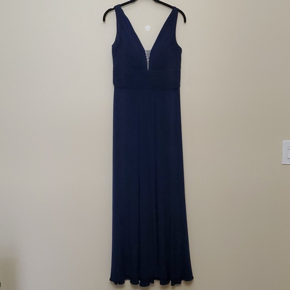 Long Blue Embellished Dress